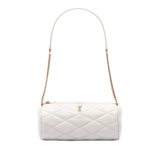 Saint Laurent Sade Tube Mini White Lambskin Gold