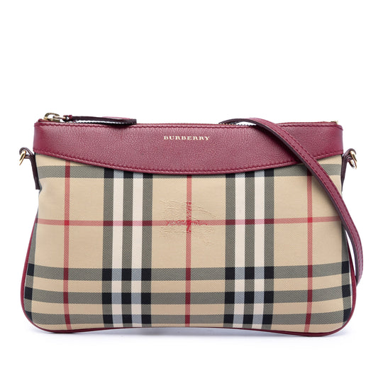 Burberry Haymarket Check Peyton Red Nylon