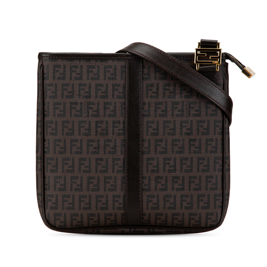 Fendi Zucchino Spalmati Brown Coated Canvas Calfskin
