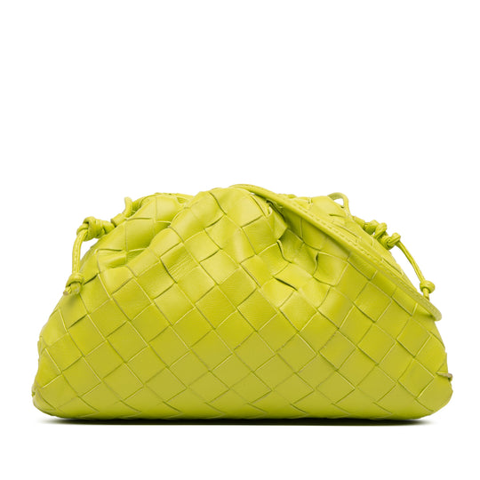 Bottega Veneta The Mini Pouch Mini Neon Green Nappa Leather