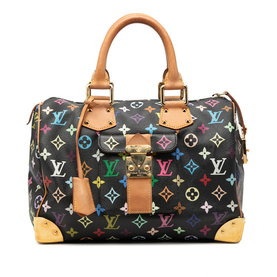Louis Vuitton Speedy 30 Black Monogram Multicolore Canvas