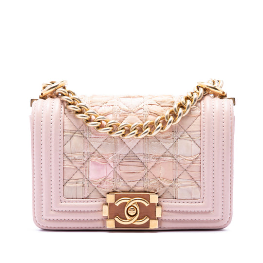Chanel Boy Flap Mini Pink Tweed Lambskin