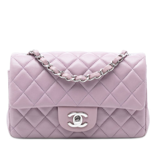 Chanel Classic Single Flap Mini Purple Lambskin
