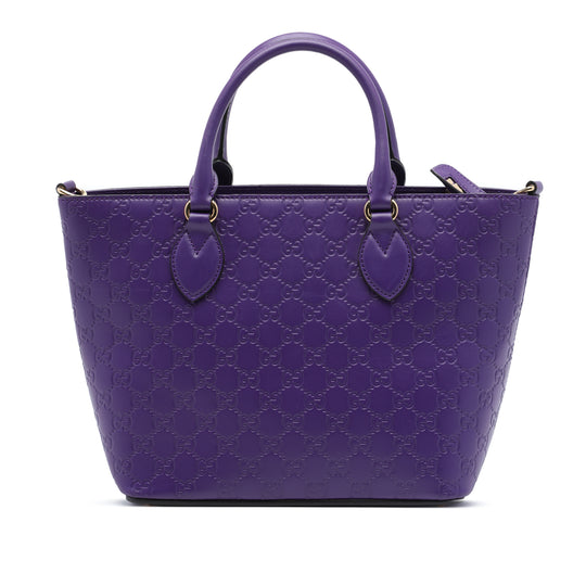 Gucci Guccissima Convertible Tote Small Purple Calfskin