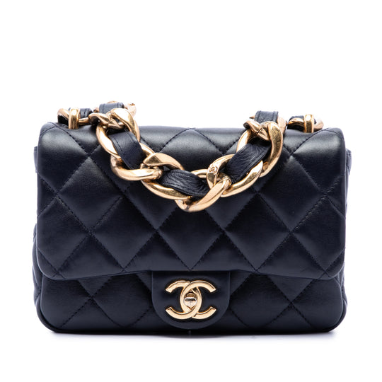 Chanel Funky Town Flap Small Blue Quilted Lambskin