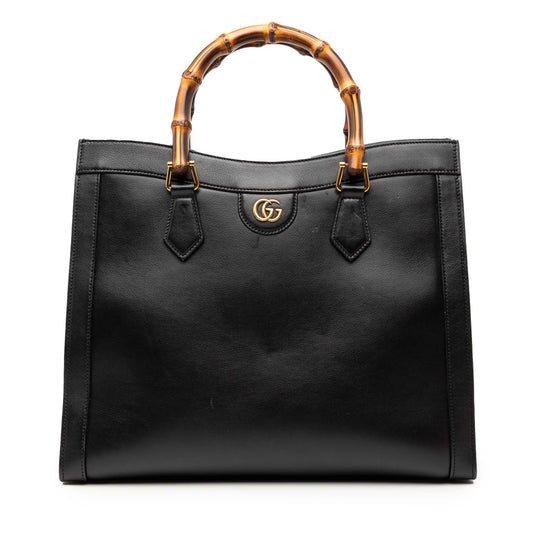 Gucci Bamboo Diana Medium Black Calfskin
