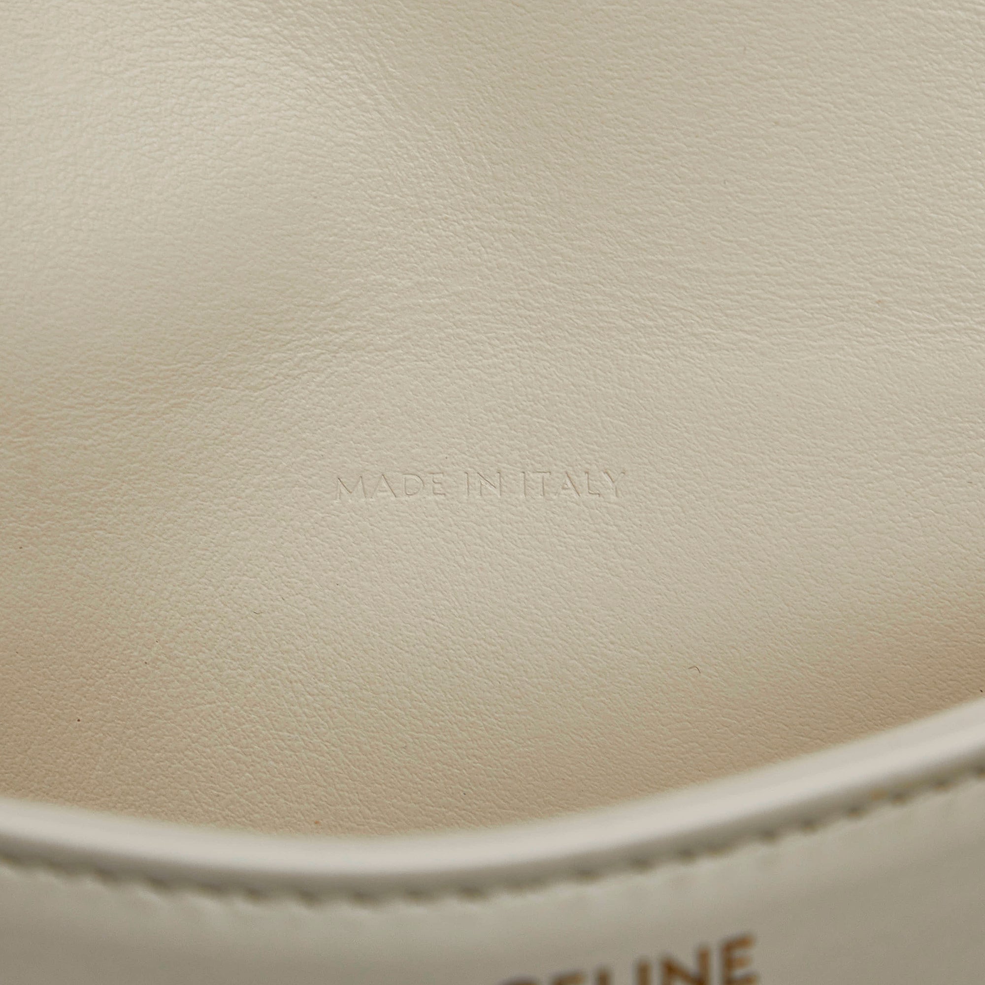 Celine Triomphe Cuir Besace Mini White Calfskin