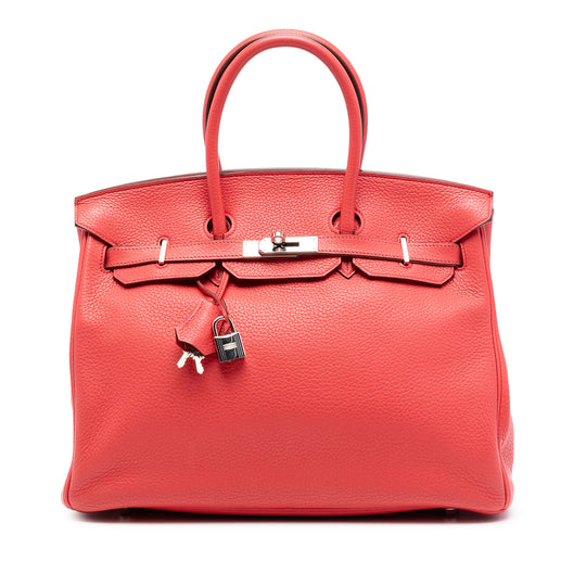 Hermès Birkin 35 Bougainvillea Clemence Calfskin Palladium