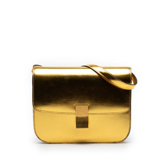 Celine Classic Box Medium Gold Calfskin