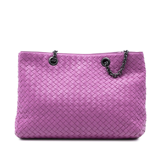 Bottega Veneta Intrecciato Tote Medium Purple Nappa Leather