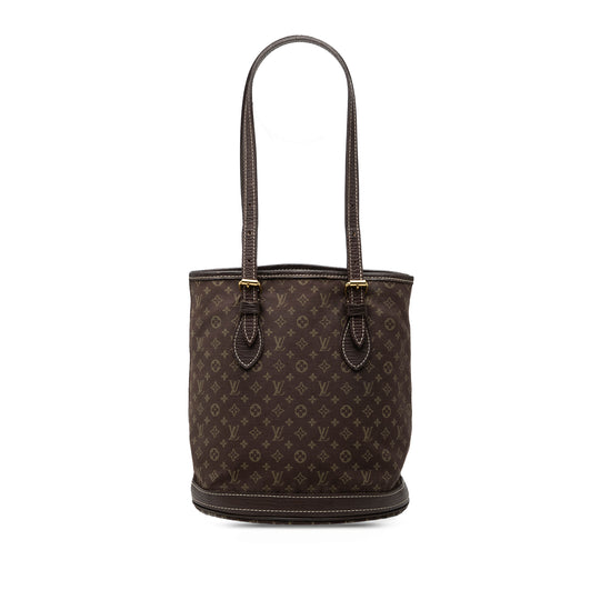Louis Vuitton Monogram Mini Lin Bucket PM Brown Canvas Calfskin