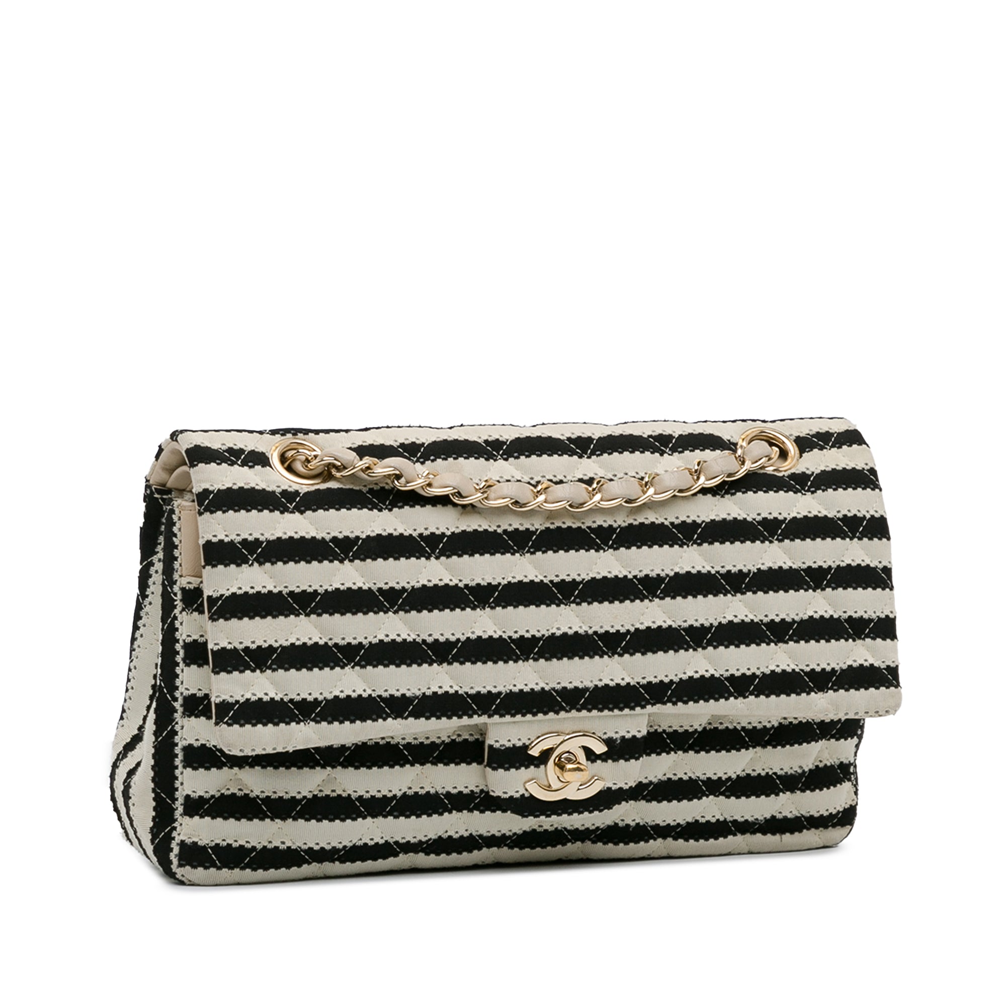 Chanel Classic Double Flap Coco Sailor Medium Bicolor Jersey