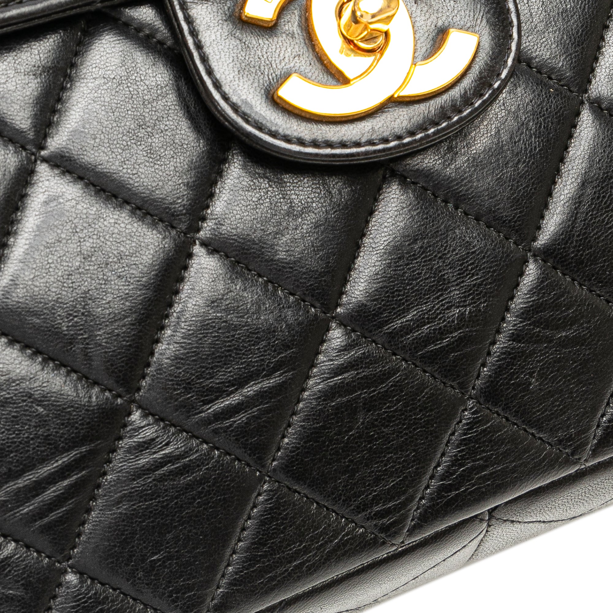 Chanel Classic Single Flap Jumbo Black Lambskin Gold