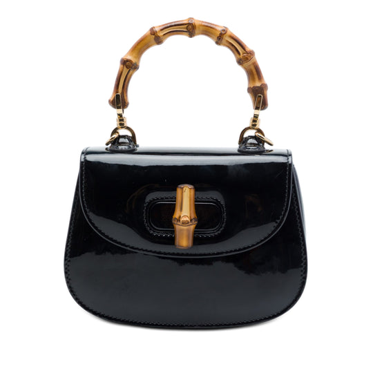 Gucci Bamboo 1947 Mini Black Patent Leather