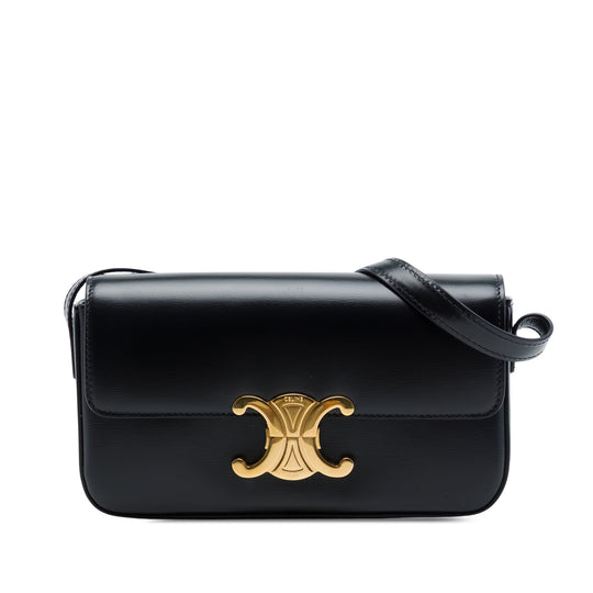 Celine Triomphe Claude Black Calfskin