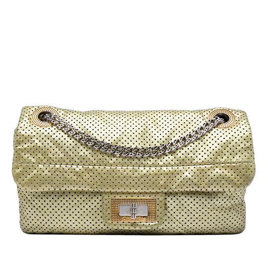 Chanel Reissue 2.55 Drill Flap Gold Calfskin