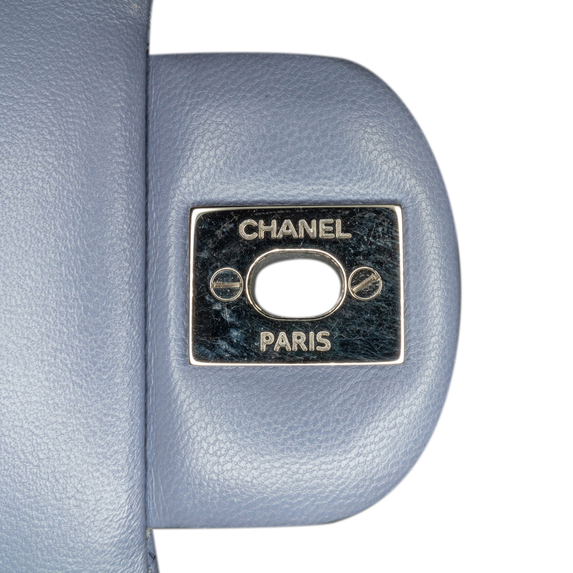 Chanel Classic Double Flap Medium Purple Lambskin Silver