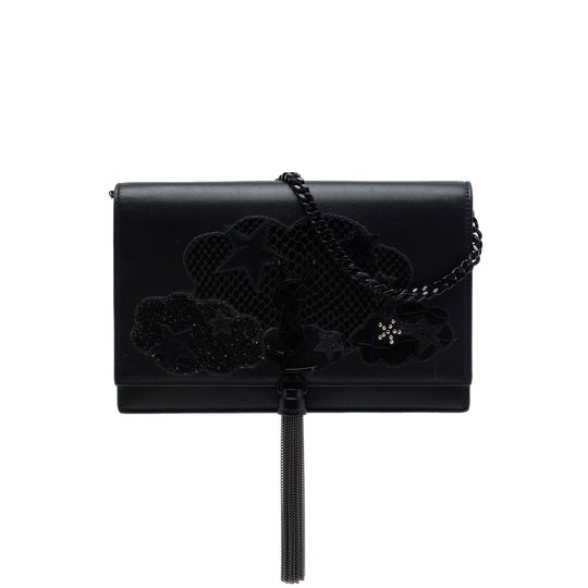 Saint Laurent Kate Wallet on Chain Cloud Star Black Calfskin