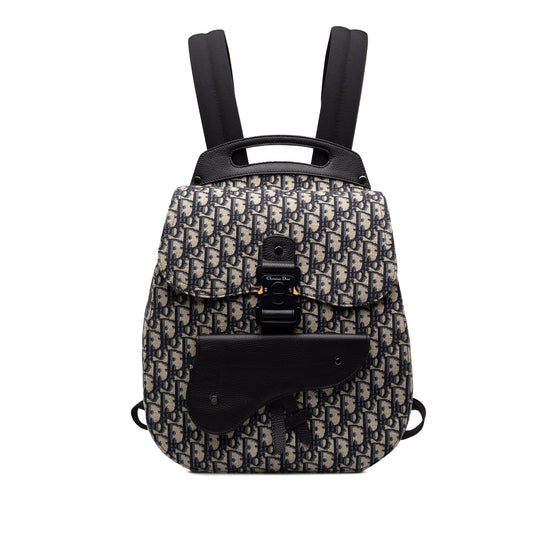 Dior Saddle Backpack Blue Oblique Canvas