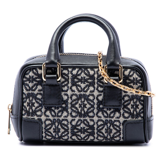 Loewe Amazona Nano Black Canvas Calfskin