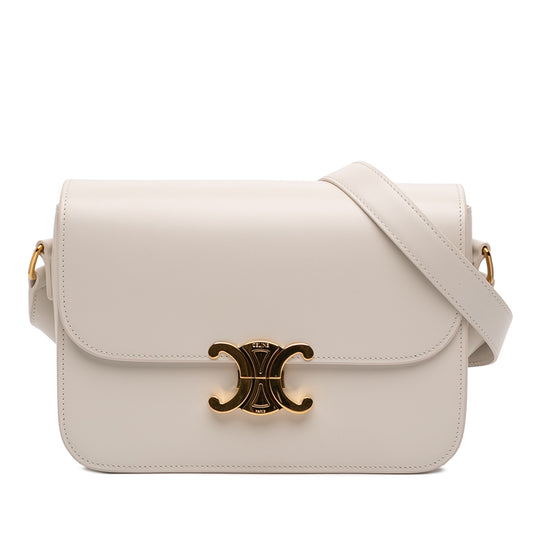 Celine Classique Triomphe White Calfskin