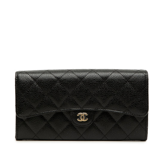 Chanel Classic Flap Long Wallet Black Caviar