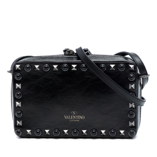 Valentino Rockstud Camera Black Calfskin