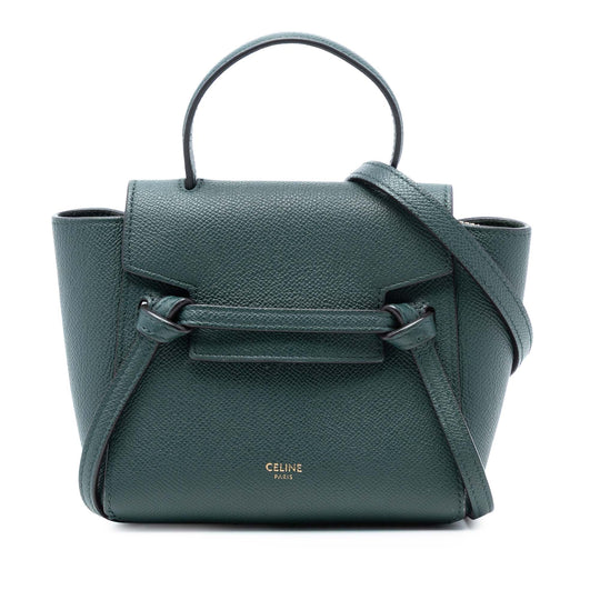 Celine Pico Belt Bag Green Calfskin