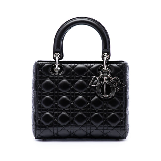 Dior Lady Dior Medium Black Lambskin