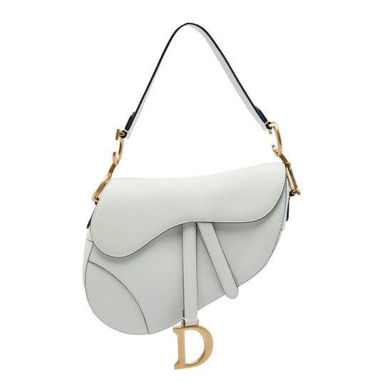 Dior Saddle White Calfskin