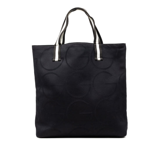 Gucci G Monogram Web Tote Black Canvas