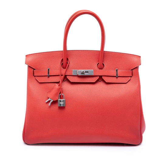 Hermès Birkin Retourne 35 Red Epsom Palladium
