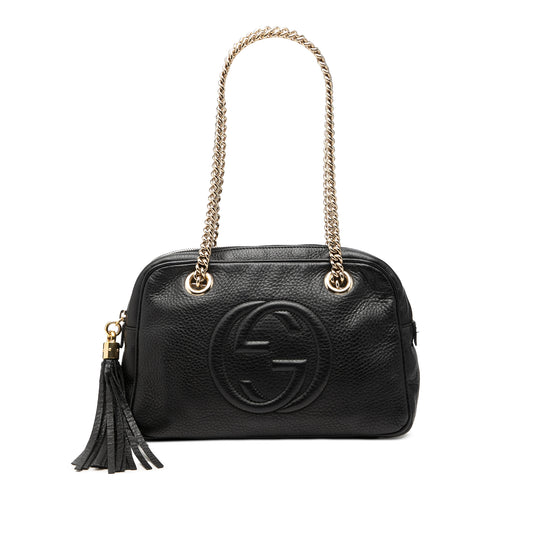 Gucci Soho Chain Zip Black Calfskin Gold