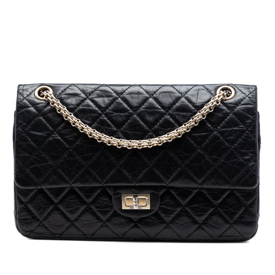 Chanel Reissue 2.55 Double Flap 226 Black Calfskin Gold