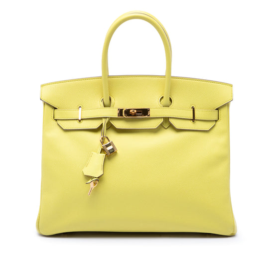 Hermès Birkin Retourne 35 Lime Epsom Gold Plated