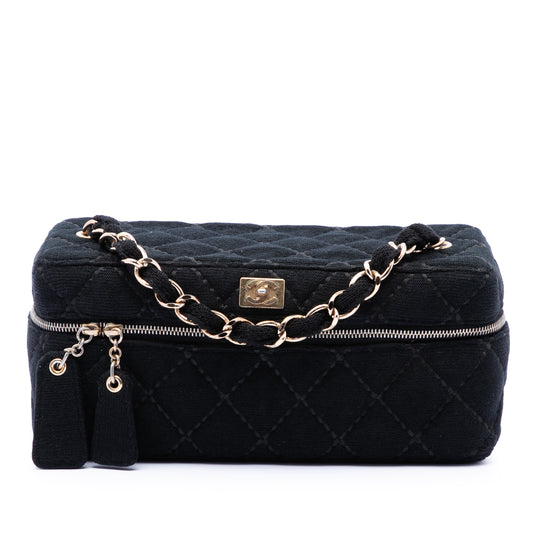 Chanel Wild Stitch Vanity Black Jersey Gold