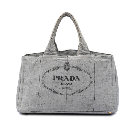 Prada Canapa Large Gray Canvas