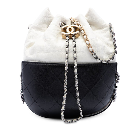 Chanel Gabrielle Bucket Small Black & White Quilted Calfskin