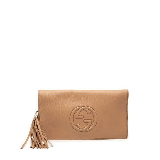 Gucci Soho Disco Clutch Brown Calfskin