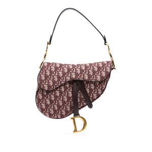 Dior Saddle Bag Medium Red Oblique Canvas