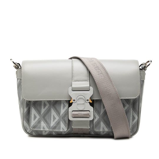 Dior Hit The Road Messenger Gray Coated Canvas Calfskin