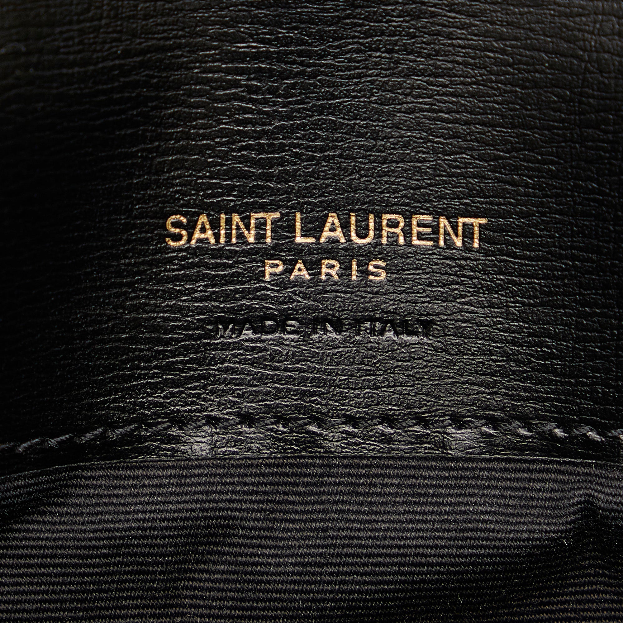 Yves Saint Laurent Cassandre Phone Holder Bag BlackLeather