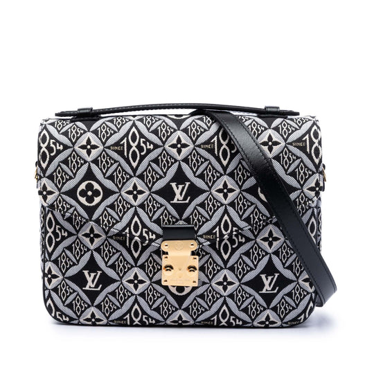 Louis Vuitton Pochette Metis Black Jacquard Canvas Calfskin