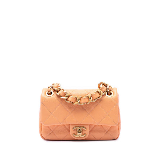 Chanel Classic Single Flap Mini Orange Caviar