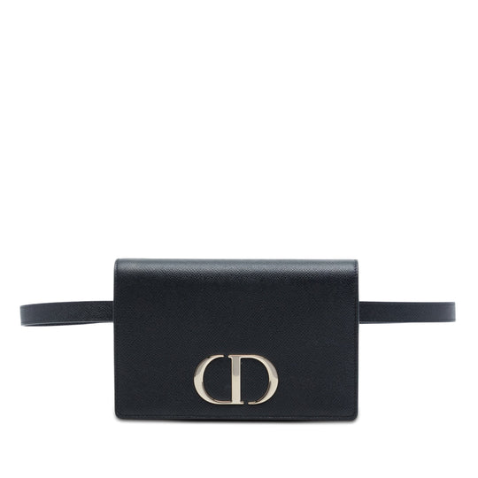 Dior 30 Montaigne 2 in 1 Pouch Black Grained Calfskin