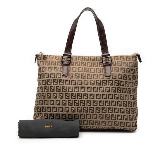 Fendi Tote Bag Brown Zucchino Canvas