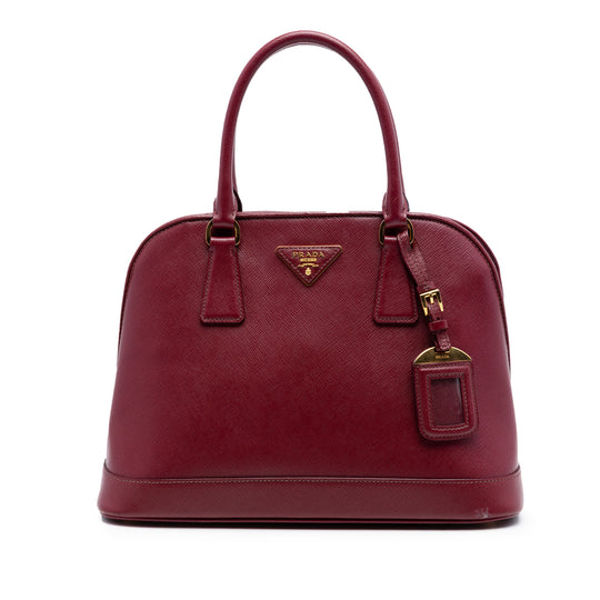 Prada Open Promenade Medium Red Saffiano Leather