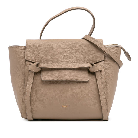 Celine Belt Bag Nano Brown Grained Calfskin