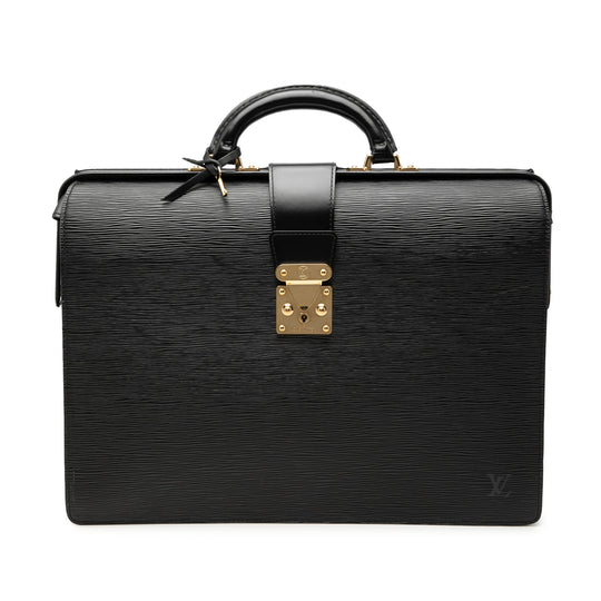 Louis Vuitton Serviette Fermoir Black Epi