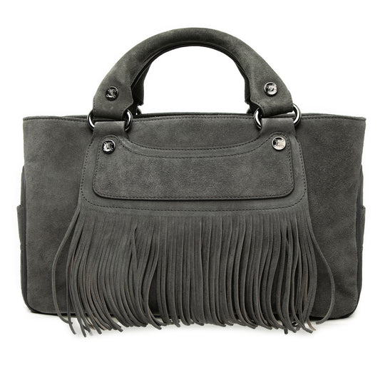Celine Boogie Fringe Grey Suede